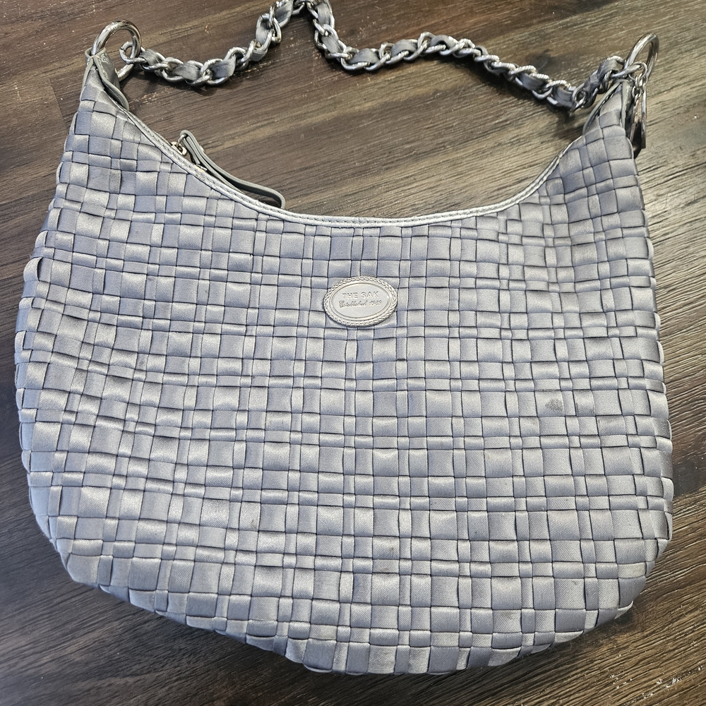 Vintage The Sak Grey Purse Breast Cancer Edition Woven Pattern